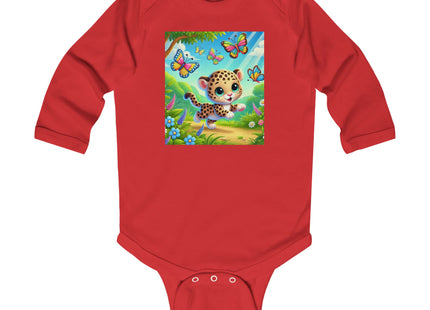 Butterfly Chase Leopard Cub Infant Long Sleeve Bodysuit