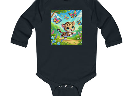 Butterfly Chase Leopard Cub Infant Long Sleeve Bodysuit