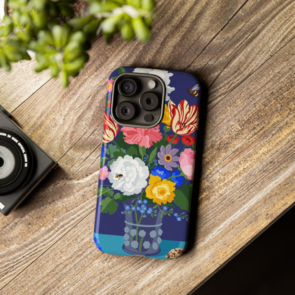 Midnight Floral Bouquet Phone Case – Vibrant Blooms & Enchanted Garden