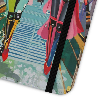🤖🌆 Cyber Punk Robot Models Flip Case – Futuristic Fashion & Neon Elegance
