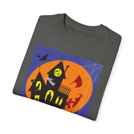 Halloween Night at the Haunted House Unisex Garment-Dyed T-shirt