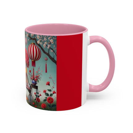 Reading in a Painted Garden Colorful Mugs (11oz, 15oz)