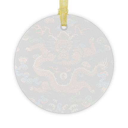 Rank Badge with Dragon with Deer Hooves Glass Ornament