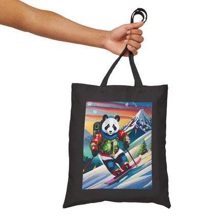 Cyberpunk Panda Cotton Canvas Tote Bag