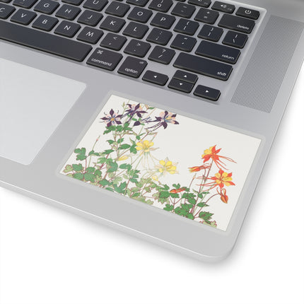 Aquilegia Flowers by Tanigami Kônan Kiss-Cut Stickers (4 Sizes)