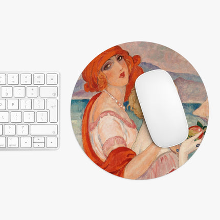 Sur la Route d'Anacapri by Gerda Wegener Mouse Pad, Round and Rectangle
