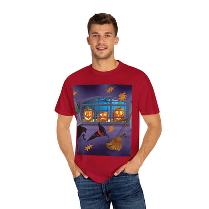 Whimsical Halloween Mischief Unisex Garment-Dyed T-shirt