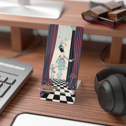 🎭🌹 The Lady Behind The Curtain Mobile Display Stand – Art Deco Fashion Elegance