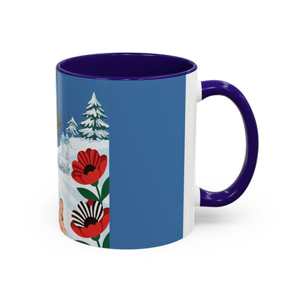 🎿🎄 The Christmas Holly Skier Colorful Mug – Whimsical Holiday Fantasy