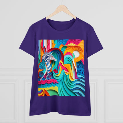 Surfing Zebra Women's Midweight Cotton Tee