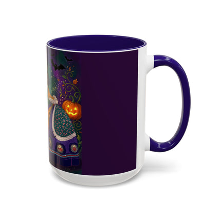 🎭🎃 The Masquerade Beneath The Pumpkin Lantern Colorful Mug – Theatrical Halloween Charm