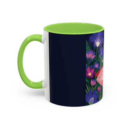 Moonlight Waltz Among The Blossoms Colorful Mugs – Art Deco Floral Enchantment