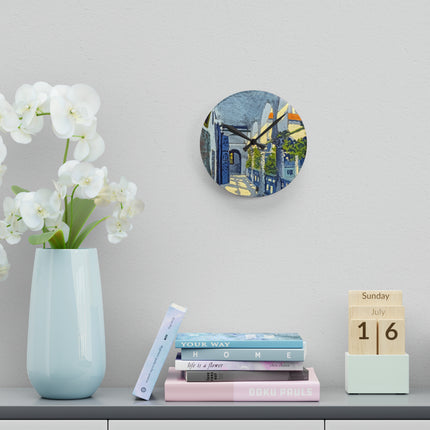 Gallery of a Moroccan Riad Acrylic Wall Clock, Round and Square