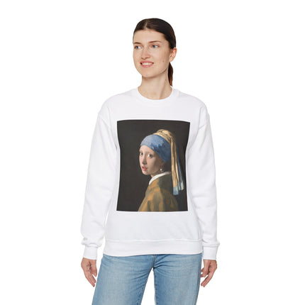 Girl with a Pearl Earring by Johannes Vermeer Heavy Blend™ Crewneck Sweatshirt