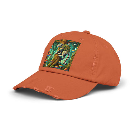Silent Stripes Unisex Distressed Cap