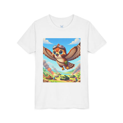 Red-Tailed Hawk in Battle Youth Short Sleeve Tee