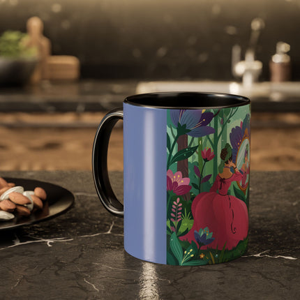 The Lady Of The Enchanted Mirror Colorful Mugs – Art Deco Botanical Elegance
