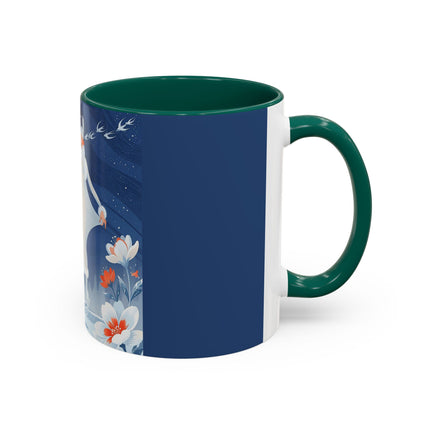 ❄️⛸️ The Winter Skater’s Flight Colorful Mug – Art Deco Floral Fantasy