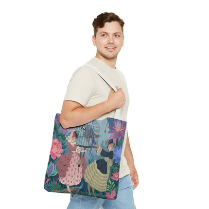 🦜🌸 The Ladies Of The Enchanted Aviary Tote Bag – Art Deco Floral Fantasy
