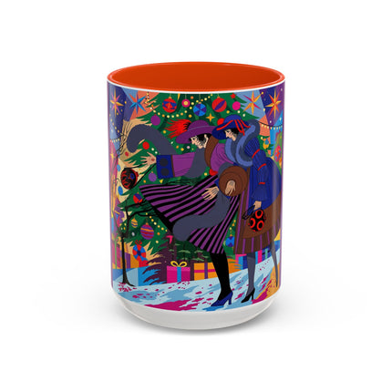 🎄✨ Christmas Among The Twinkling Trees Colorful Mug – Art Deco Holiday Fantasy