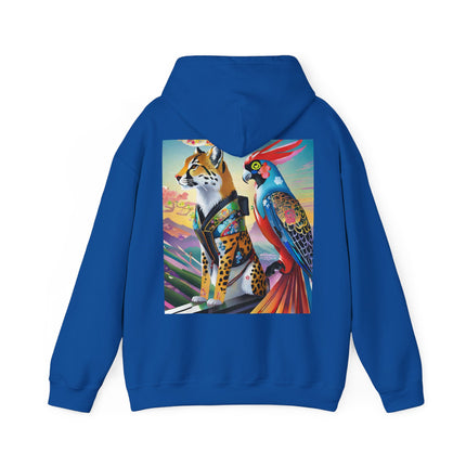 Cheetah and Parrot Cybernetic Duet – Heavy Blend™ Hooded Sweatshirt