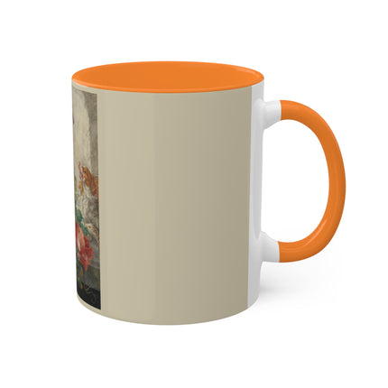 A Basket with Flowers by Herman Henstenburgh Colorful Mugs, 11oz