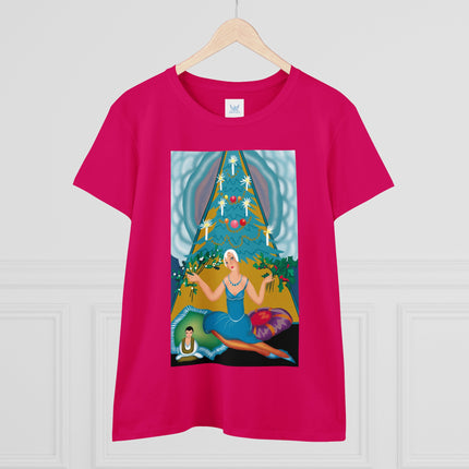 Art Deco Christmas Elegance Women's Midweight Cotton Tee