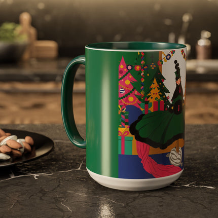 🎄🎁 The Emerald Christmas Belle Colorful Mug – Colorful Holiday Fashion Fantasy
