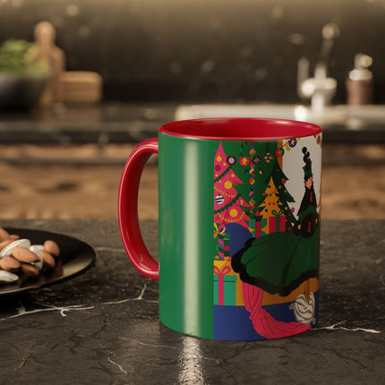 🎄🎁 The Emerald Christmas Belle Colorful Mug – Colorful Holiday Fashion Fantasy