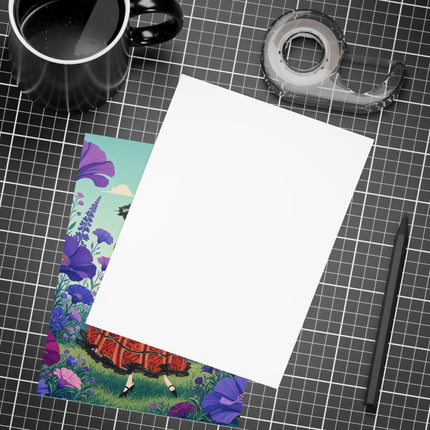 🌺✨ The Enchanted Flower Promenade Postcards With Envelopes – Art Deco Fashion Whimsy