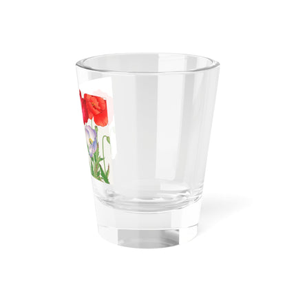 Poppies by Tanigami Kônan Shot Glass – Bold Blooms & Japanese Woodblock Elegance