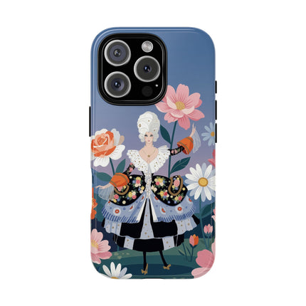 🌸🎀 The Grand Floral Promenade Phone Case – Art Deco Fashion Fantasy