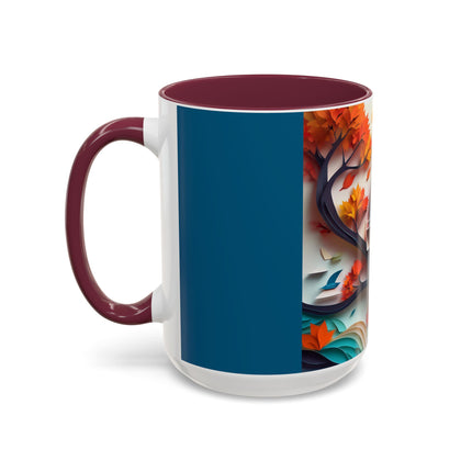 Owl at an Autumn Park Colorful Mugs (11oz, 15oz)