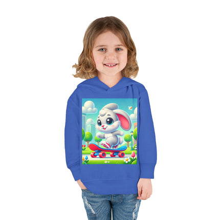Skateboard Bunny Adventure Toddler Pullover Fleece Hoodie