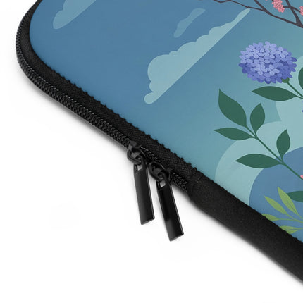 🌸🎭 The Lady Of The Flower Garden Masquerade Laptop Sleeve – Art Deco Floral Fantasy
