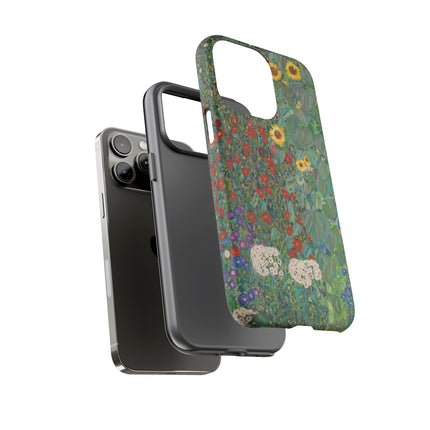 Farm Garden with Sunflowers by Gustav Klimt Phone Cases
