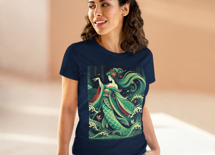 Mermaid Queen Rising from the Deep Women's Midweight Cotton Tee
