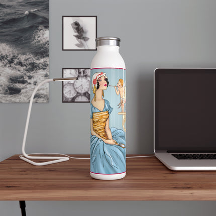The Enchanting Painter: A Fairy's Artistic Touch Slim Water Bottle