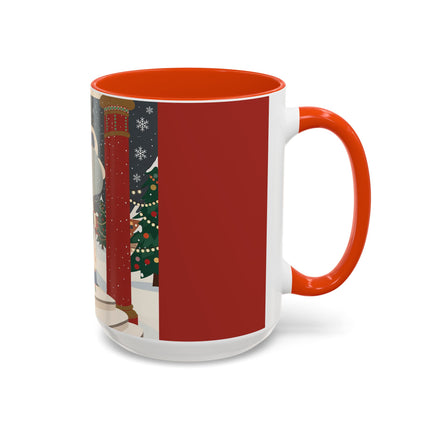❄️✨ The Winter Couture Promenade Colorful Mug – Art Deco Holiday Elegance