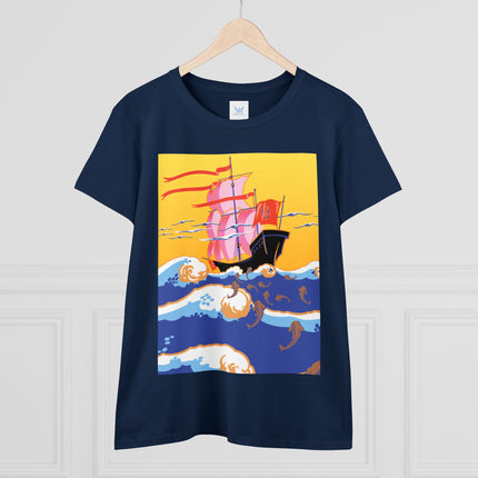 Golden Seas and Whimsical Dreams Women's Midweight Cotton Tee