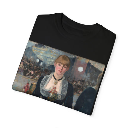 A Bar at the Folies-Bergère by Edouard Manet Unisex Garment-Dyed T-shirt
