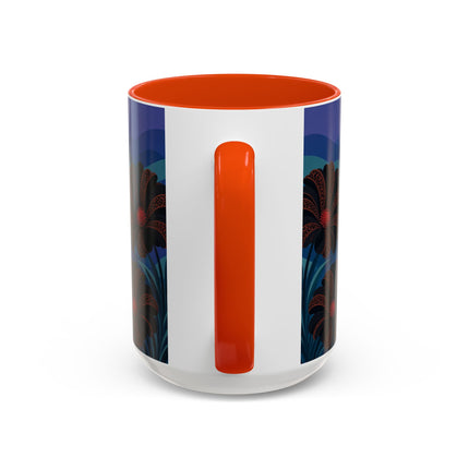 🖤🌺 The Midnight Floral Acrobat Colorful Mug – Art Deco Fashion Whimsy