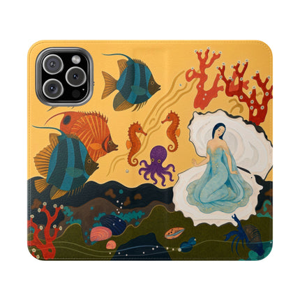🐚🌊 The Lady Of The Enchanted Pearl Flip Case – Art Deco Undersea Fantasy