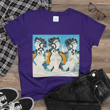 Reproduction of Ladies in Blue by Emile Gilliéron Women's Midweight Cotton Tee