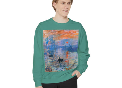 Sunrise by Claude Monet Unisex Garment-Dyed Sweatshirt