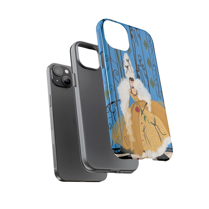 🎭🌹 The Lady At The Masquerade Gates Phone Case – Art Deco Fashion Illustration