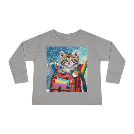 Whiskered Wanderings Toddler Long Sleeve Tee