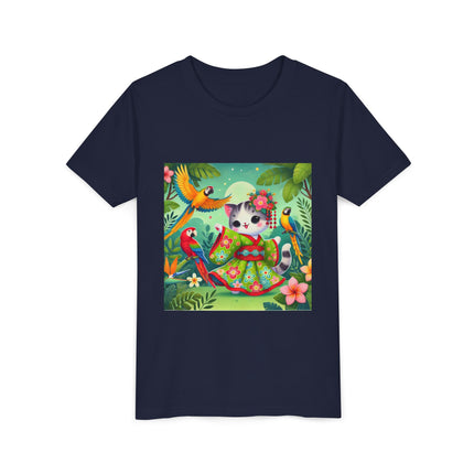 Parrot Dance of the Geisha Kitten Youth Short Sleeve Tee