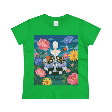 🌸👑 The Duchess Of The Enchanted Garden Cotton Tee – Art Deco Floral Elegance