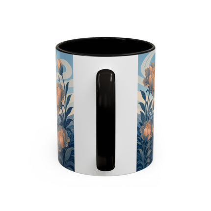 ☔🌸 The Grand Floral Journey Colorful Mug – Art Deco Travel Elegance